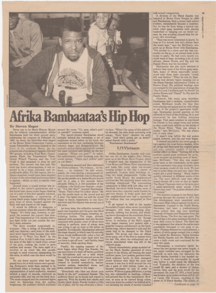 Afrika Bambaataa's Hip-Hop 1982
