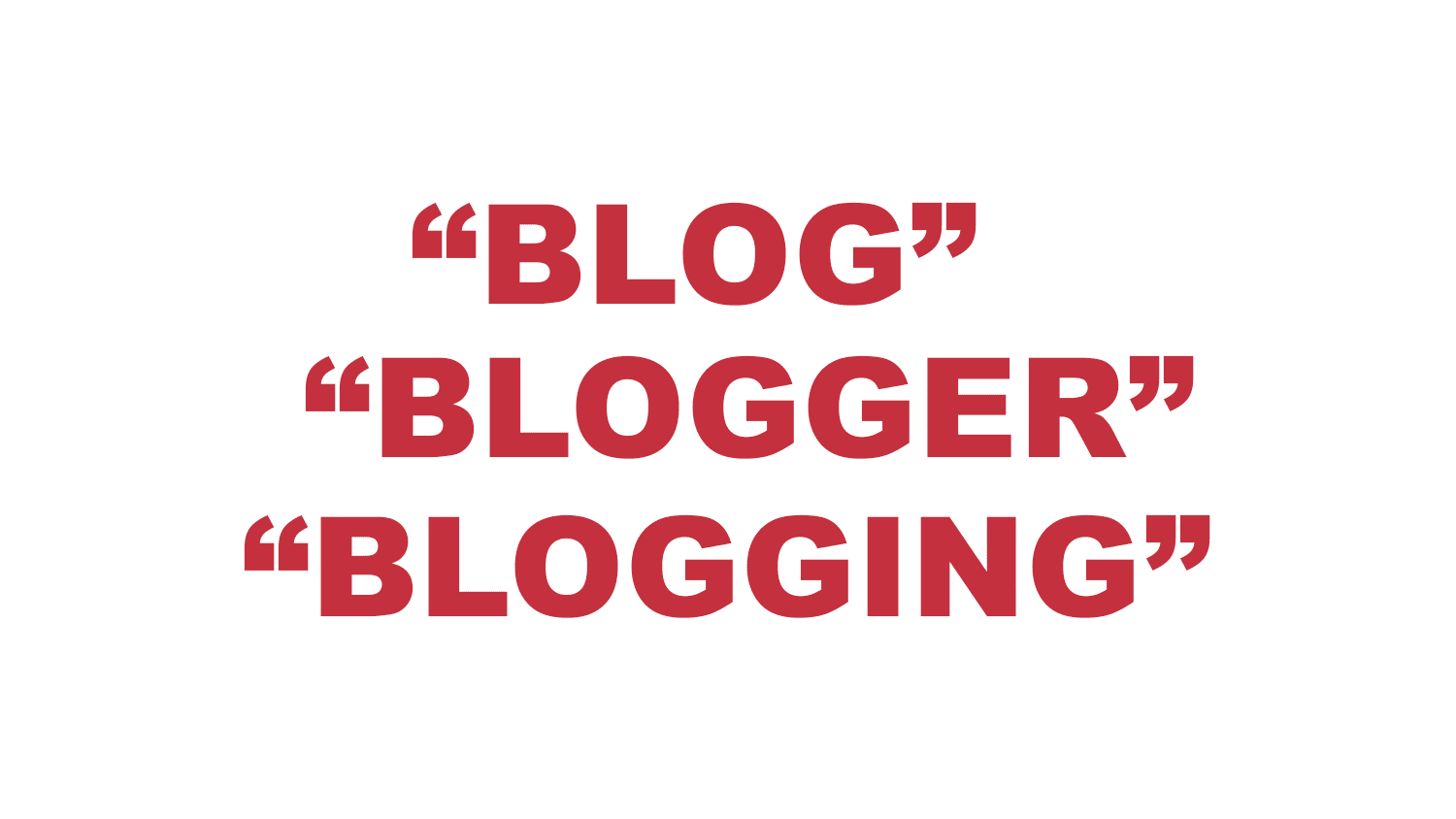 What does “Blog”, “Blogger” or "Blogging" mean?
