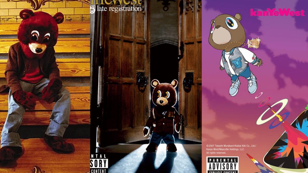 The bear on the cover of Kanye West's first three albums was named Dropout