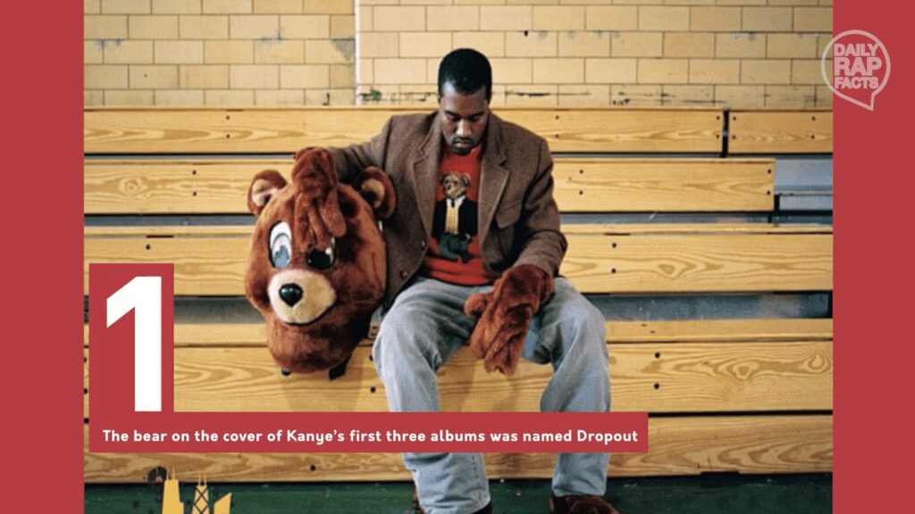 The bear on the cover of Kanye West's first three albums was named Dropout.