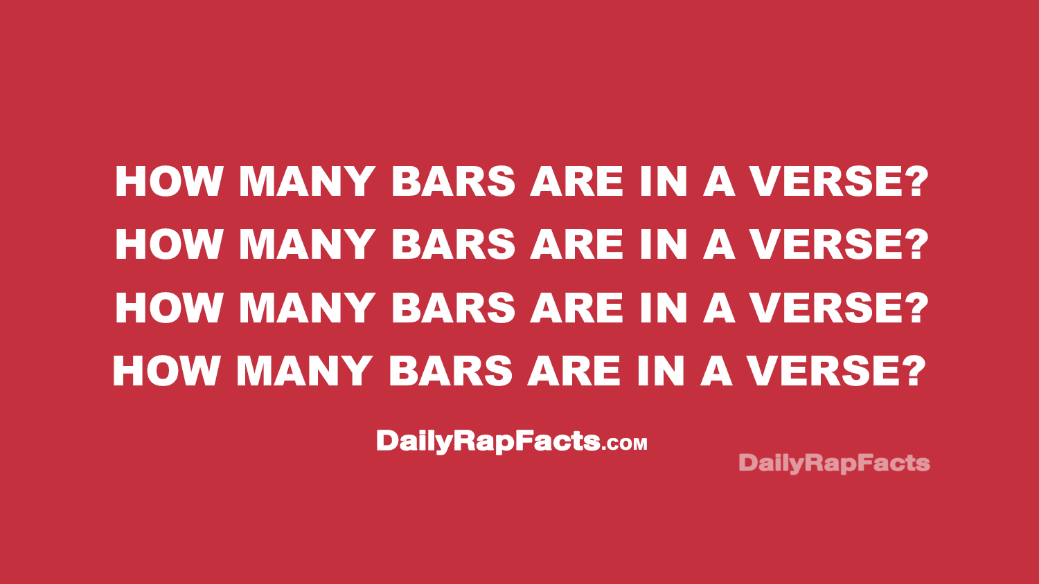 How many Bars are in a Verse? How many bars are in a verse