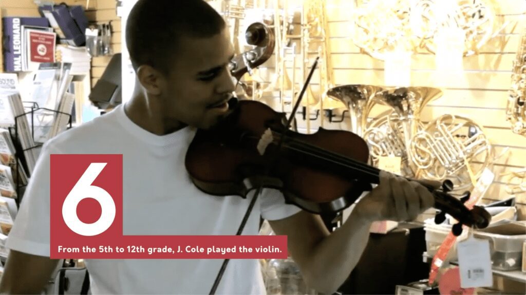 J. Cole playing the Violin