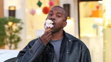 Kanye West eating Ice Cream