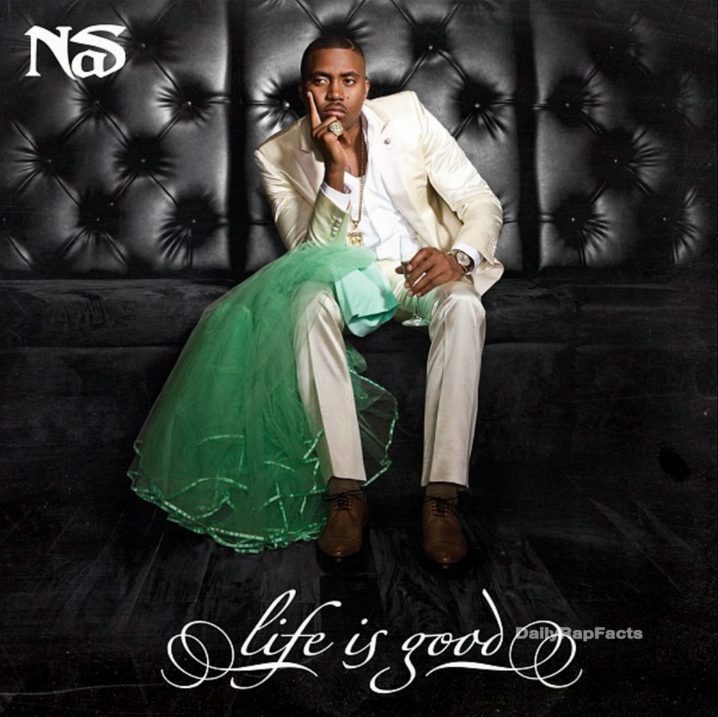 The green dress beside Nas on the cover of ‘Life Is Good' was Kelis' wedding dress
