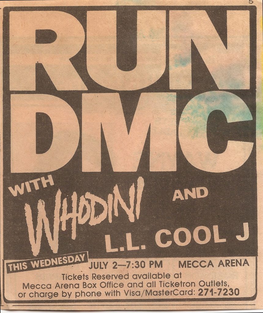 Run DMC was the first rap group to perform in an Arena