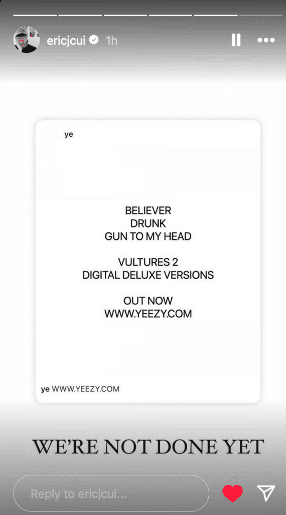 Kanye West Drops Deluxe Version of Vultures 2 on Yeezy.com