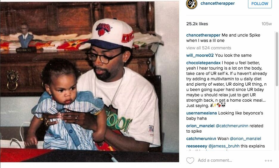 Chance the Rapper's uncle is Spike Lee Instagram