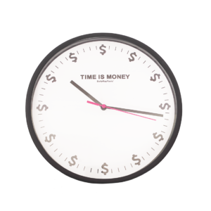 Black Time Is Money Clock