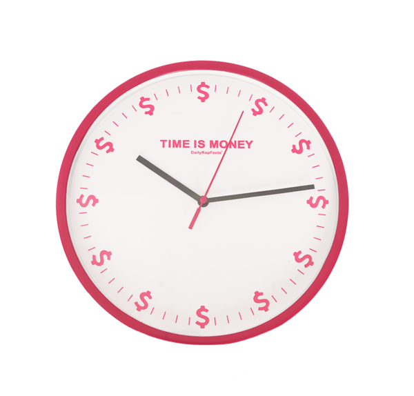 Red Time Is Money Clock