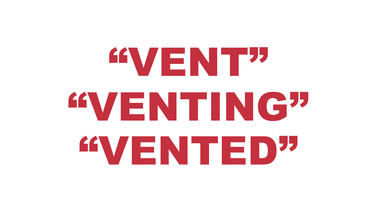 What does "Vent", "Venting" or "Vented" mean? What does "Vent", "Venting" or "Vented" mean?