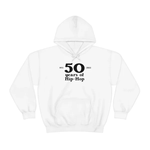 White 50 years of hip hop hoodie