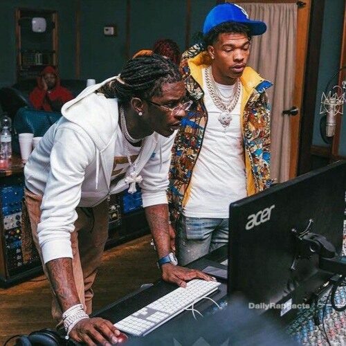 Young Thug on the Computer with Lil Baby