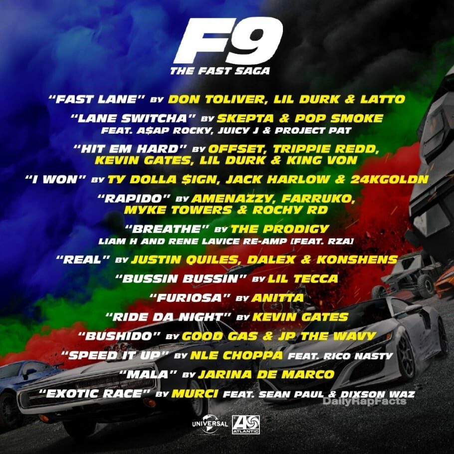 Peep the Tracklist for ‘F9' Soundtrack Stacked with A-List Artists