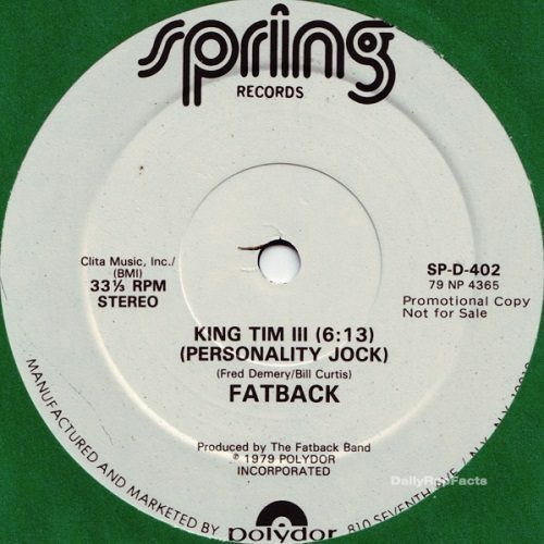 First rap song ever King Tim III (Personality Jock)