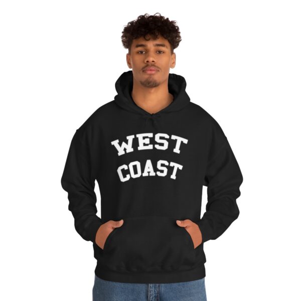model in black West Coast Hoodie Sweatshirt